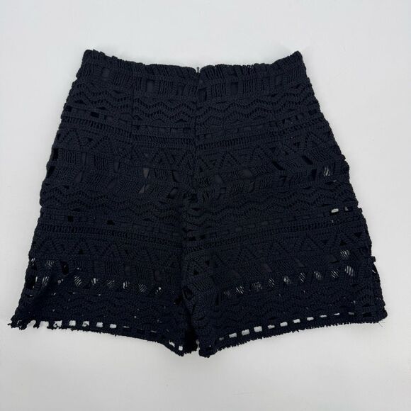 Revolve Rumer Ines Crochet Lace High Waist Shorts Black Small‎ NWT - Picture 3 of 11